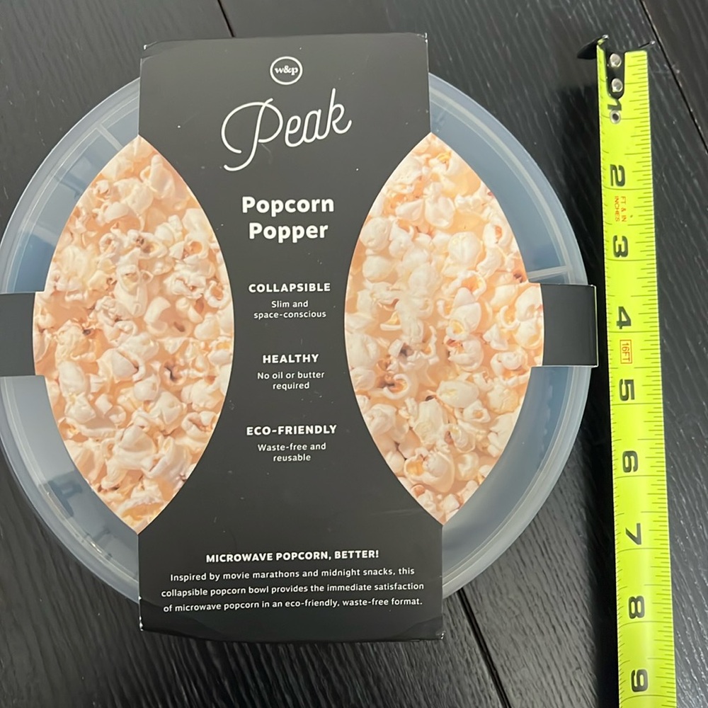 W&P Peak Collapsible Popcorn Popper Microwave Bowl, Collapsible Easy Storage 2.L